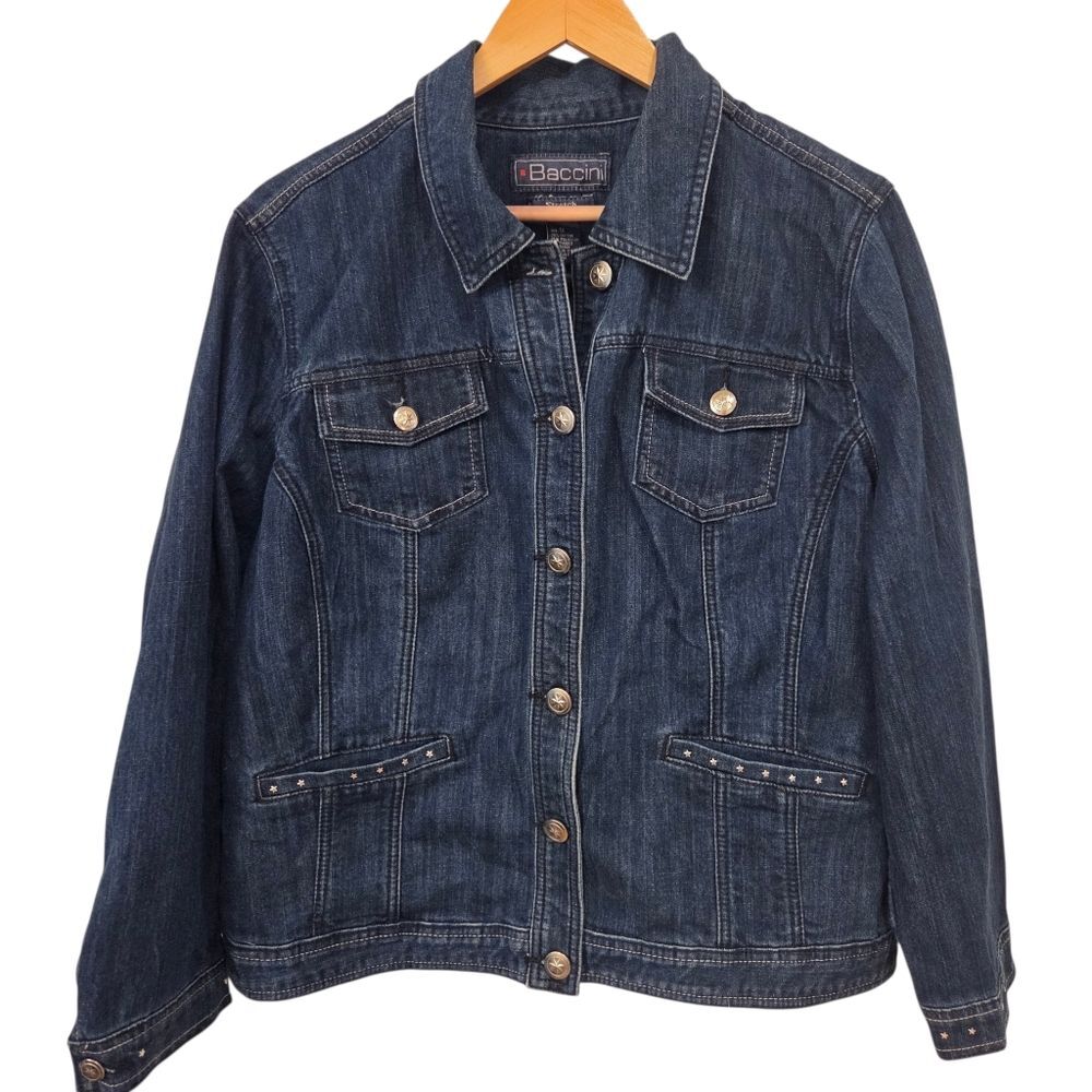 Baccini Trucker Jean Jacket Star Studded 1X
